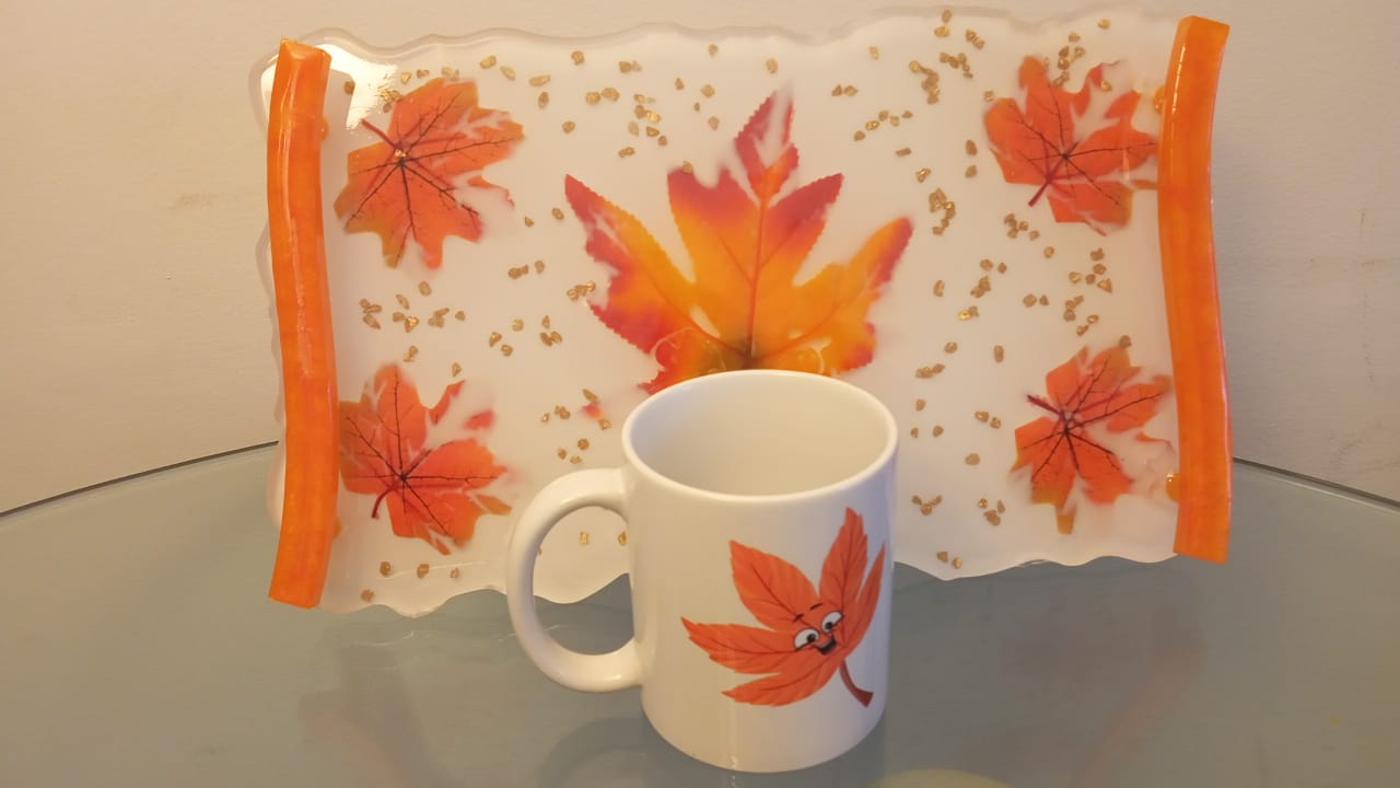 Ensemble plateau et tasse design Érable🍁